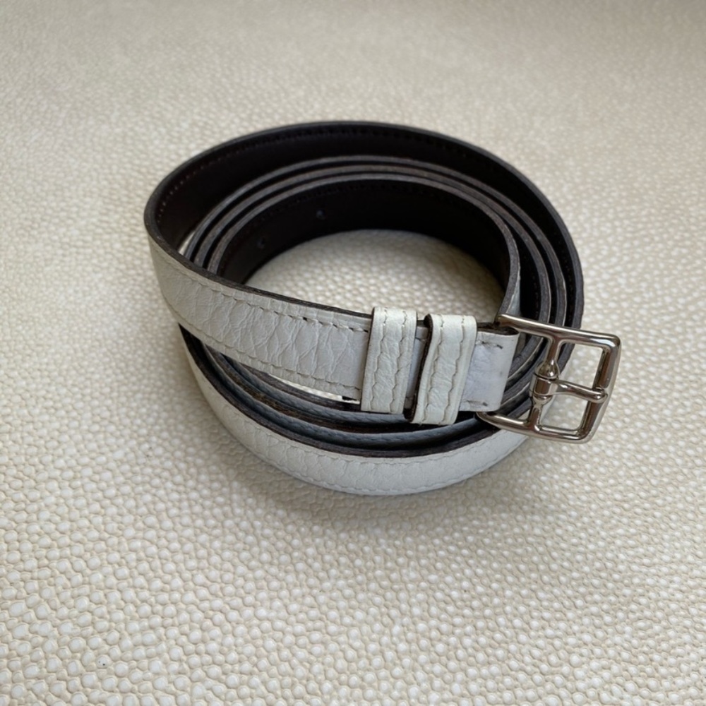 Hermès white elegant belt